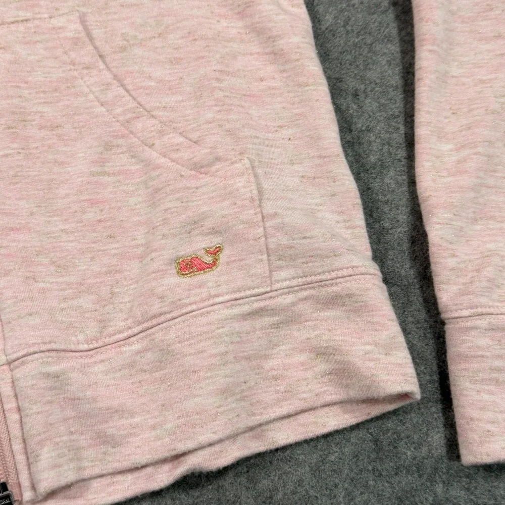 Vineyard Vines Girls Pink Full Zip-Up Hoodie Sweatshirt Youth Size Small 7-8